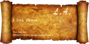 Lini Anna névjegykártya